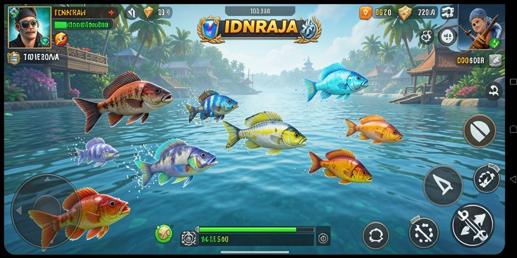 Tangkapan layar dari gameplay menarik IDNRAJA yang penuh aksi.