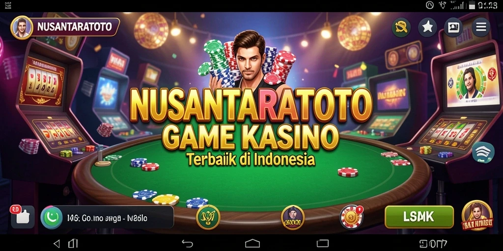 Screenshot utama NUSANTARATOTO menampilkan gameplay kasino yang mengasyikkan.