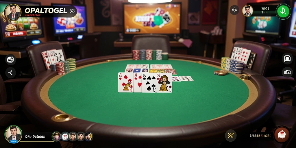 Tampilan menarik dari permainan poker di OPALTOGEL.