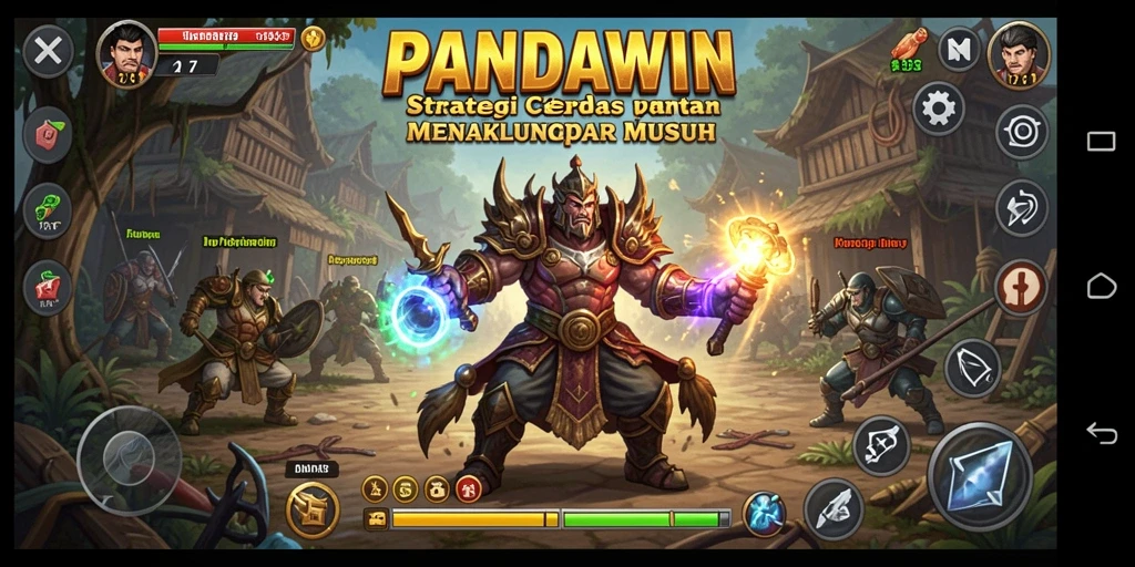Tampilan gameplay PANDAWIN dengan aksi strategis yang mendebarkan.