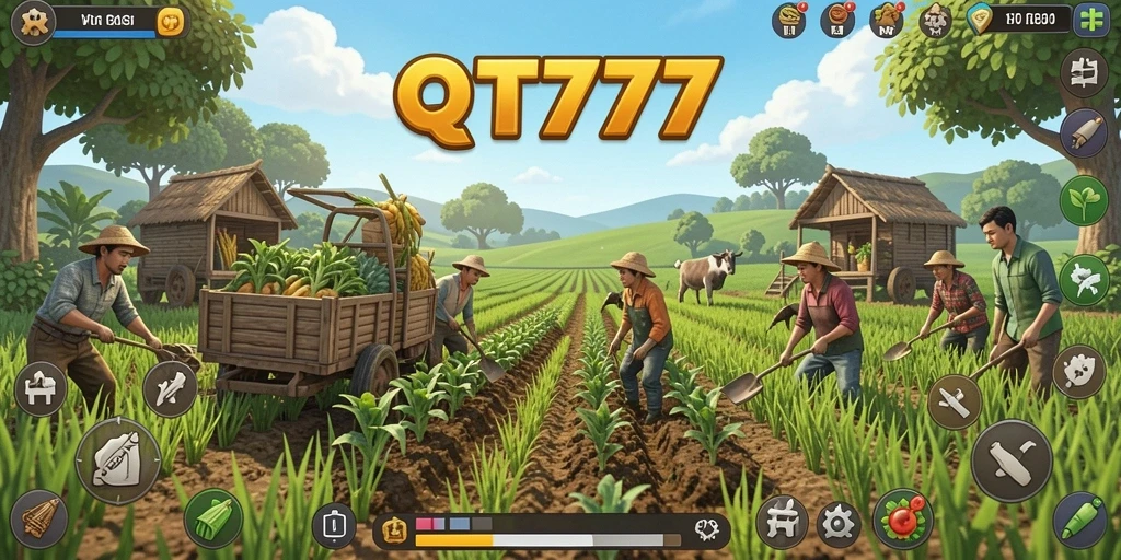 Tampilan gameplay seru dalam mengelola lahan pertanian di QT777.