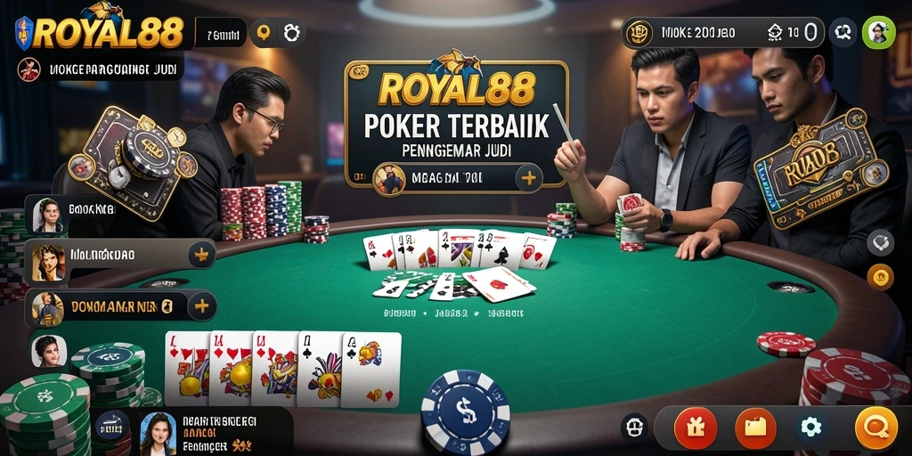 Screenshot gameplay ROYAL88 yang menampilkan aksi seru permainan Poker.