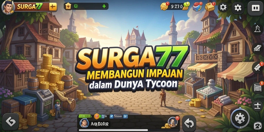 Tampilan gameplay SURGA77 yang menawan dalam membangun kerajaan bisnis.
